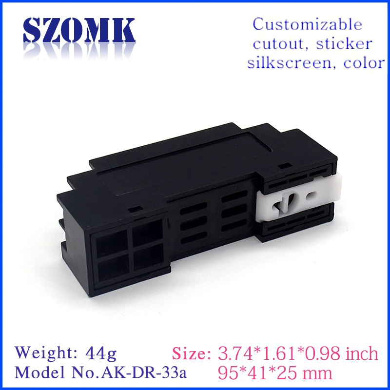 ABS Plastic Material Din Rail Enclosure/ AK-DR-33a/ 95*41*25mm