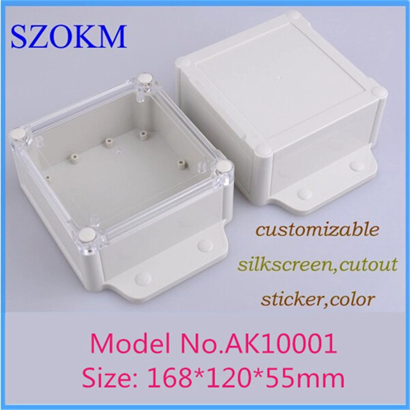 ABS plastica rivestimento impermeabile per PCB bordo con coperchio trasparente, AK10001-A2, 120 * 168 * 55mm