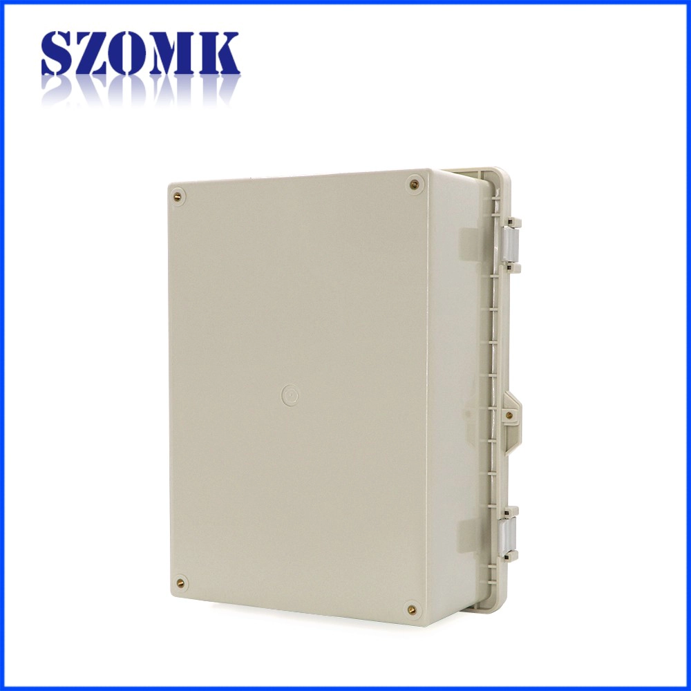 AK-B-F53 IP65 outdoor electrical box waterproof abs pastic hinge cover 340X240X155mm with display window enclosure supply