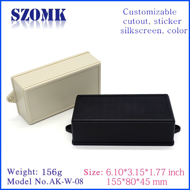 AK-W-08 plstic enclosure for DIY plastic DIY controller shell abs material plastic pcb enclosure for electronics junction box case connector abs housing