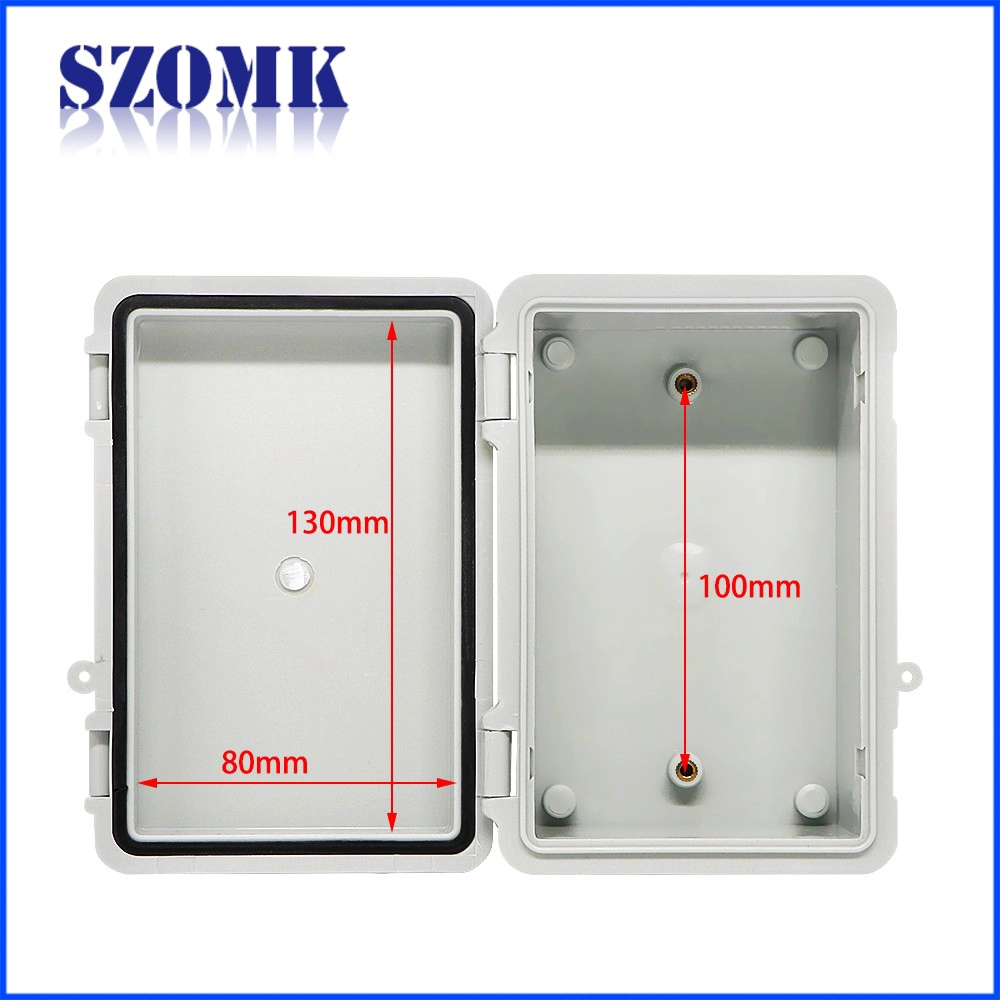 China ABS plastic 150X100X72mm IP65 hinge cover waterproof box manufacture/AK-01-29