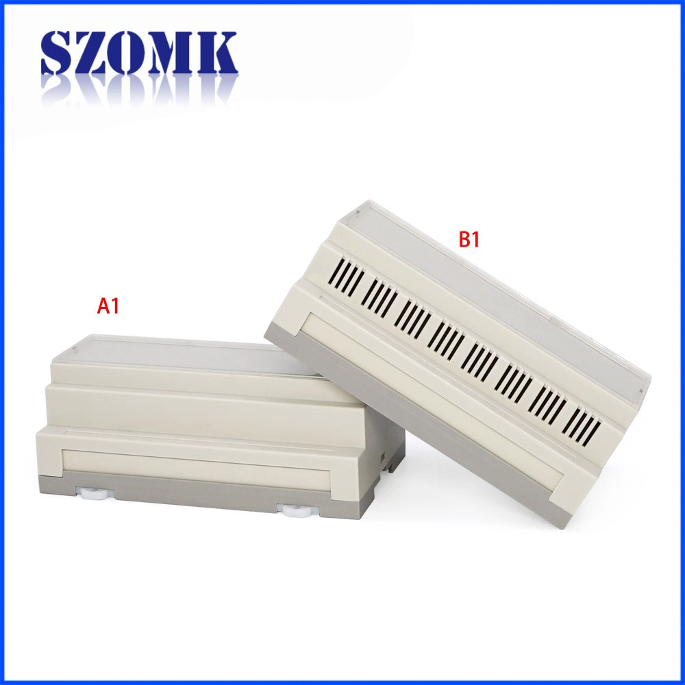 Bloque de terminales eléctrico del fabricante de China Montaje en riel DIN Recinto de cortador de plástico duro con material de resistencia a la llama AK-80005 157 * 86 * 60 mm