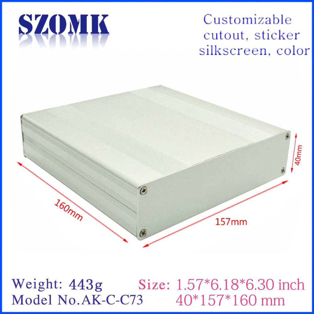China aluminium oem gehäuse elektronikgehäuse box für PCB AK-C-C73 40 * 157 * 160mm