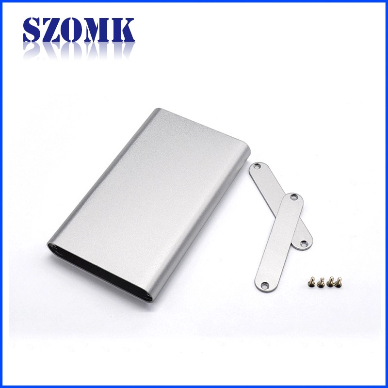 Szomk fuente de alimentación cepillado carcasa de aluminio caja negra proyecto en color negro para pcb