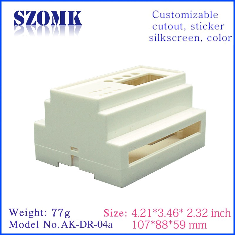 China hot sale abs plastic din rail junction enclosure supply AK-DR-04a 107 * 88 * 59mm