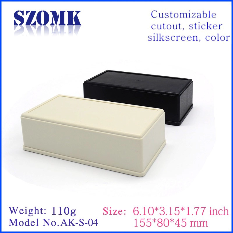 China manufacture samll abs plastic electronic enclosure for pcb and led AK-S-04 45*80*155mm
