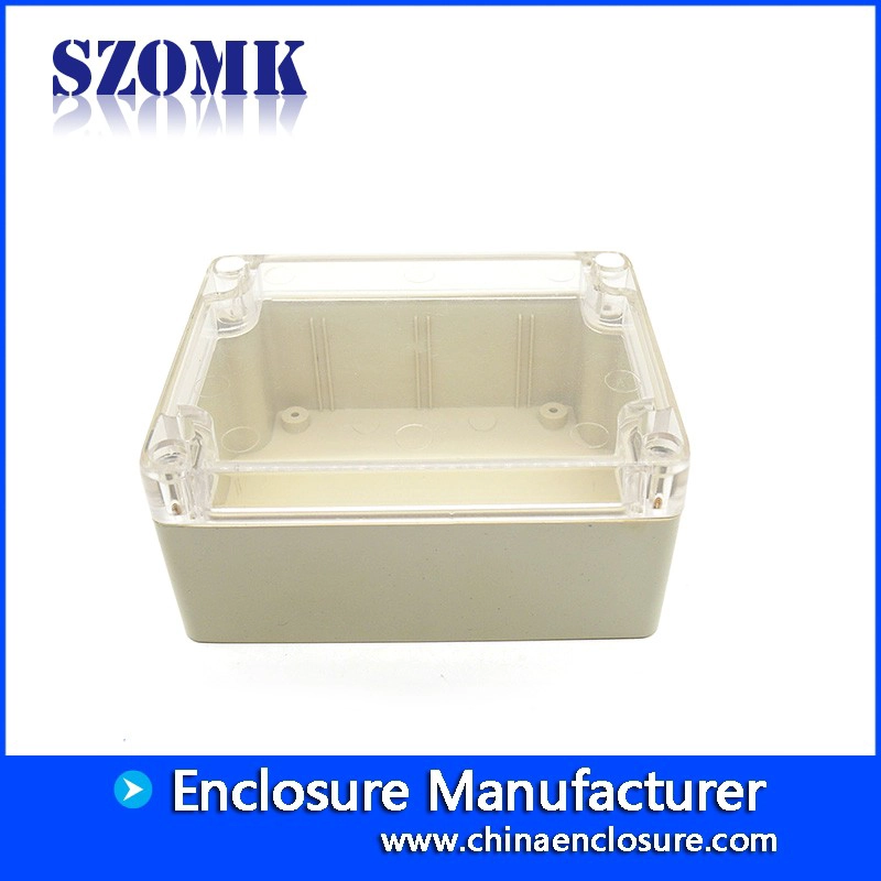 العرف ip65 ip66 البلاستيك عبس البلاستيك الكهربائية للماء كابل في الهواء الطلق مفرق مربع غطاء شفاف 115 * 90 * 55 مم