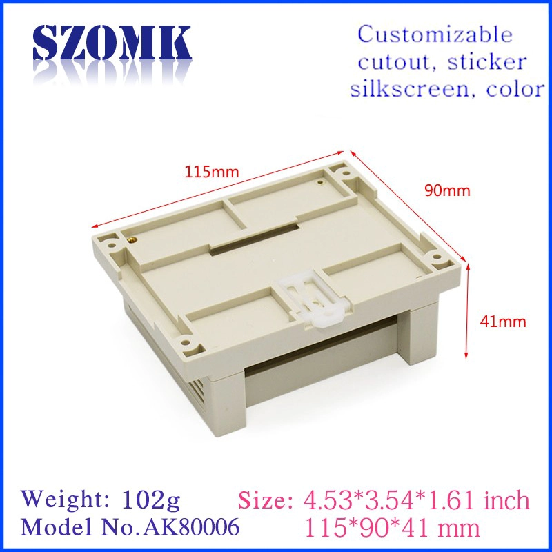 Customizaed electronic plastic din rail enclosure box for electronic device with 115*90*41mm