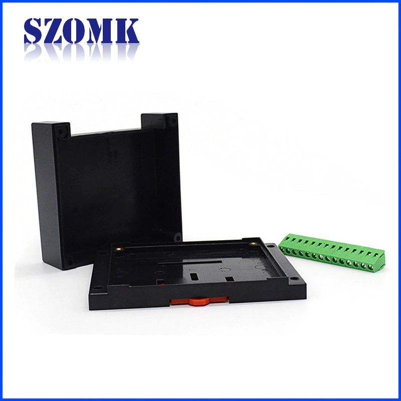 Customized plastic electronic din rail enclosure terminal blocks AK-P-03a 115*90*40mm