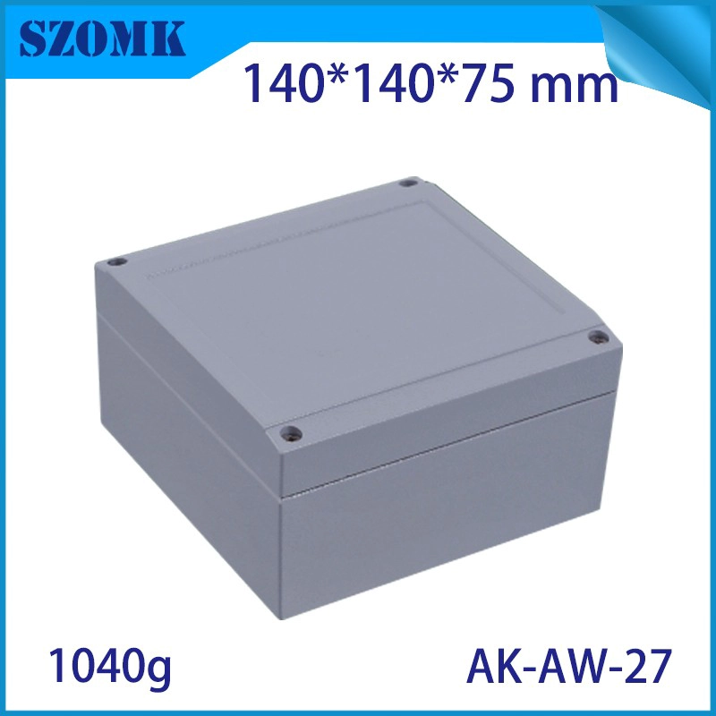 Customized waterproof extruded die cast aluminium enclosure for electronic PCB board AK-AW-27 140*140*75 mm