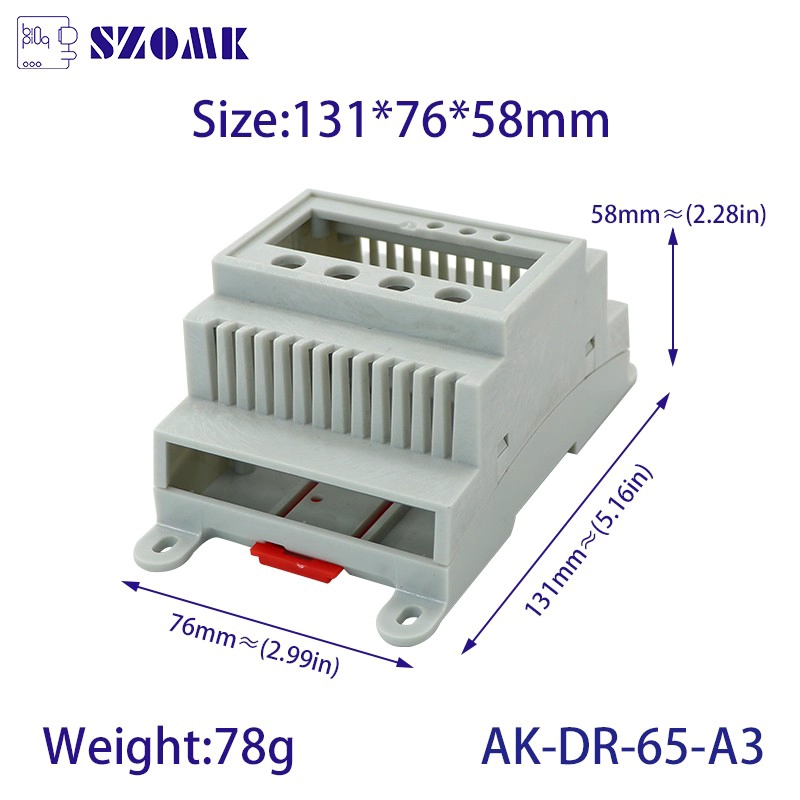 Din Rail Project Box Electronics Enclosures AK-DR-65-A3