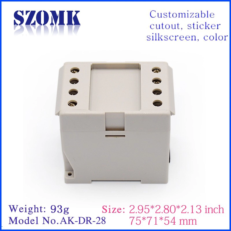 Din rail box case for electronics din rial plastic plc enclosure AK-DR-28 80*54*71mm