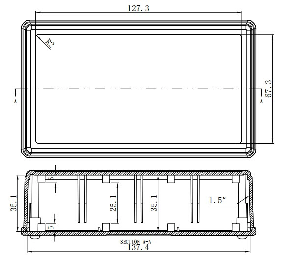 Elektronische Projektfeld für Diy Fall 145x85x40mm