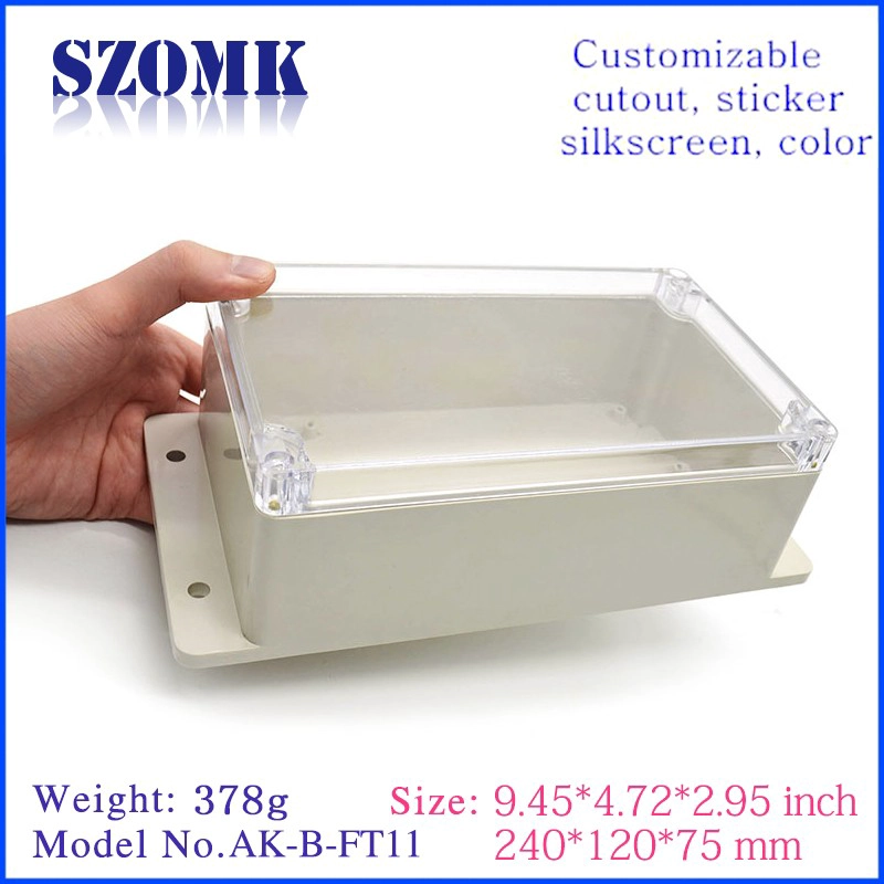 Enclosure Plastic IP65 Waterproof Electronics Case for PCB AK-B-FT11 240*120*75mm