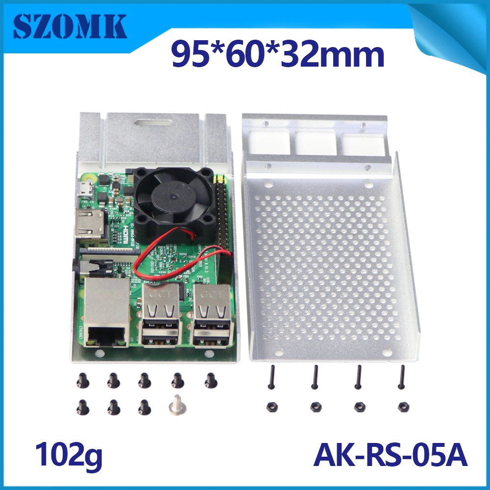 GEEEKPI Hülle Raspi Himbeer Pi Amiga Sense Hut 3 Aluminium mit Fan Argon Multiple Clear wasserdicht Eins für Retroflag Megapi AK-RS-05A