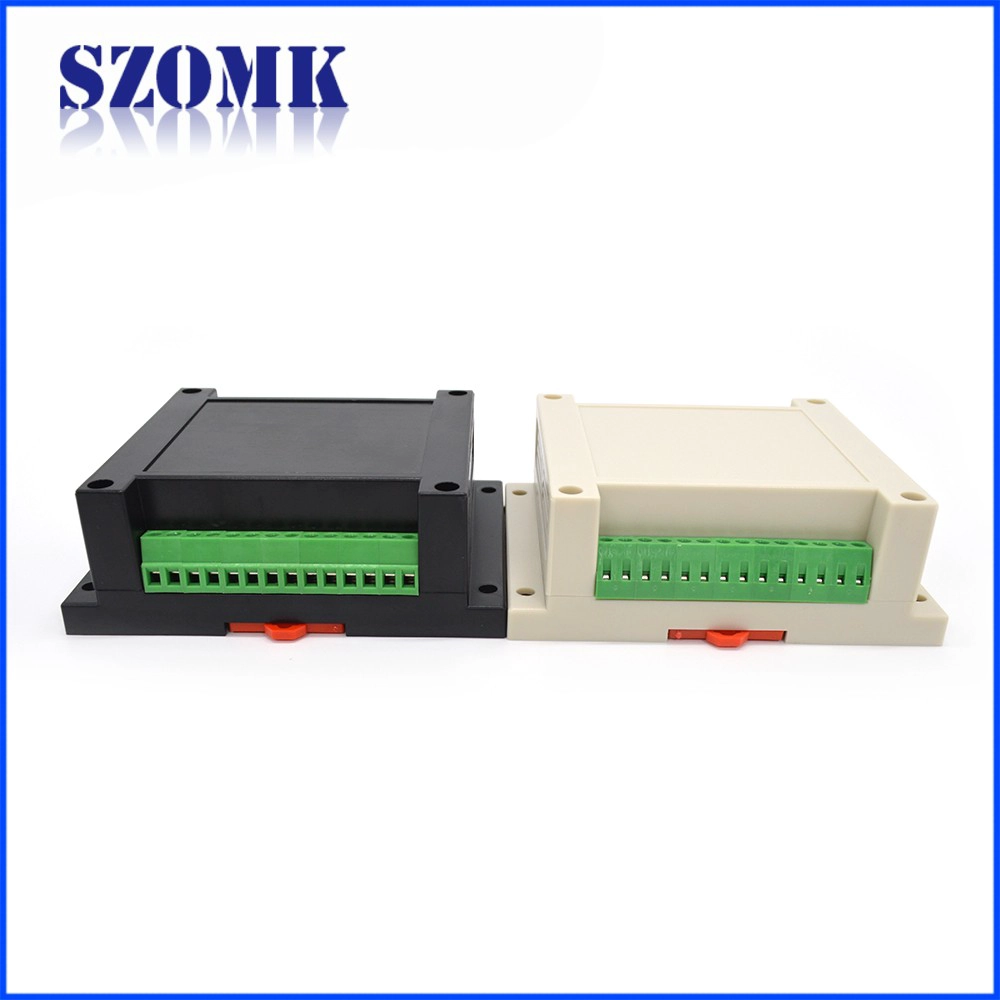 جودة عالية ABS البلاستيك السكك الحديدية الضميمة للإلكترونية من SZOMK مع كتلة محطة AK-P-01a 115 * 90 * 40MM