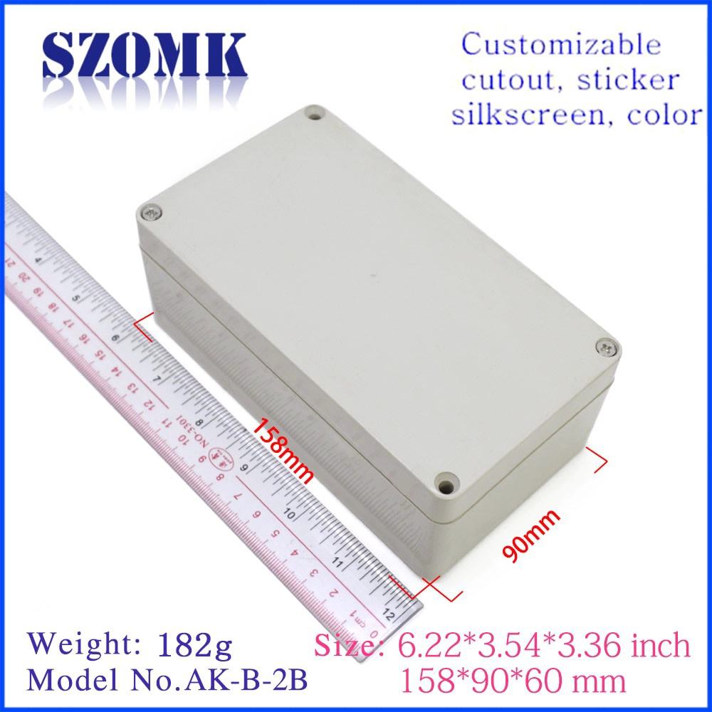 Vendita calda IP65 scatola di giunzione impermeabile in plastica per pcb AK-B-2B 158 * 90 * 60mm