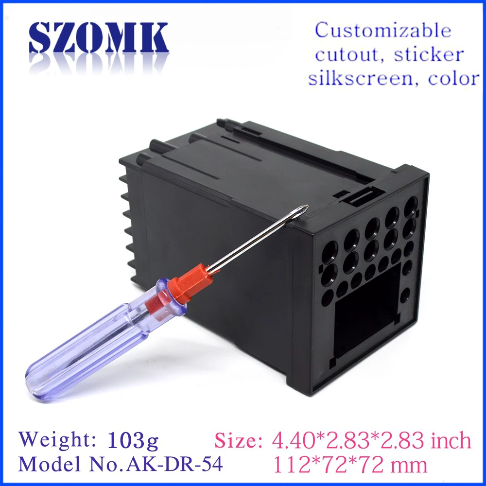 Venta caliente personalizado plástico din rail electrónica cajas caja proyecto instrumento vivienda AK-DR-54 112 * 72 * 72 mm