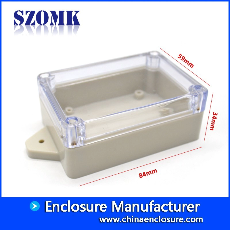 Scatola di dispositivo elettronico per recinzione impermeabile in plastica IP65 con coperchio trasparente / 84 * 59 * 34mm / AK-B-FT21
