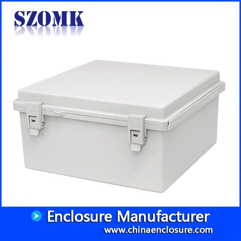 IP65 hinged plastic waterproof electronics enclosure junction box szomk waterproof electrical cabinet 285*285*155mm AK-01-47