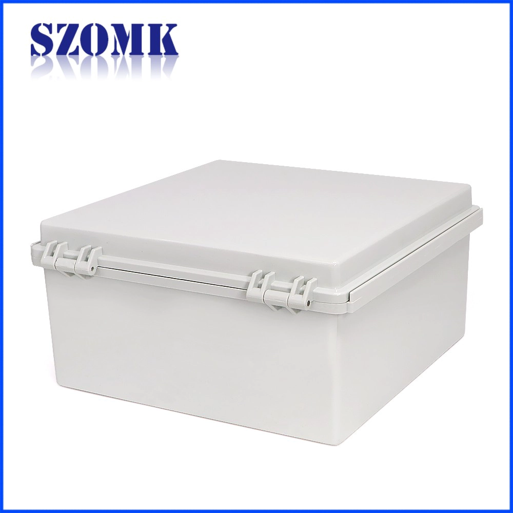 IP65 hinged plastic waterproof electronics enclosure junction box szomk waterproof electrical cabinet 285*285*155mm AK-01-47