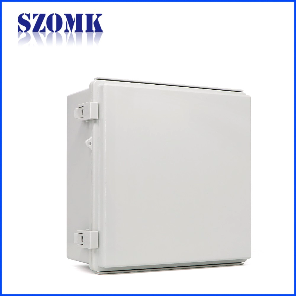 IP65 hinged plastic waterproof electronics enclosure junction box szomk waterproof electrical cabinet 285*285*155mm AK-01-47