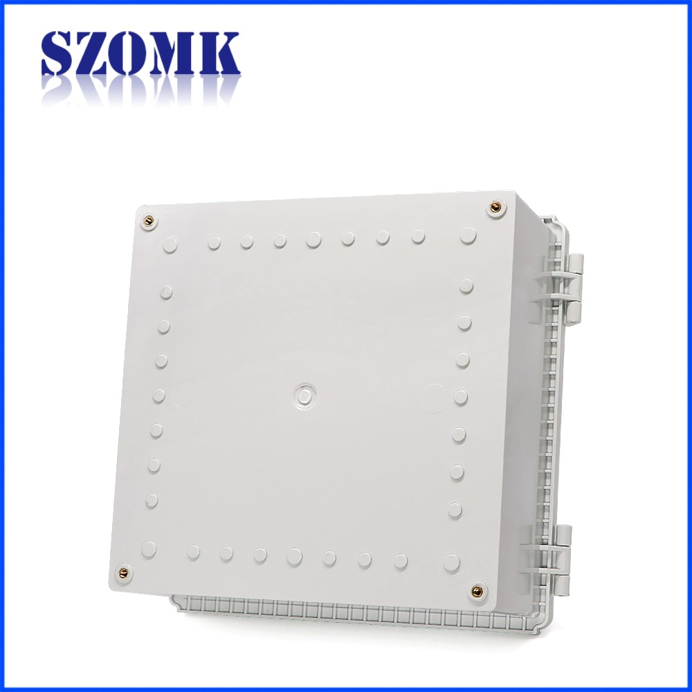 IP65 hinged plastic waterproof electronics enclosure junction box szomk waterproof electrical cabinet 285*285*155mm AK-01-47