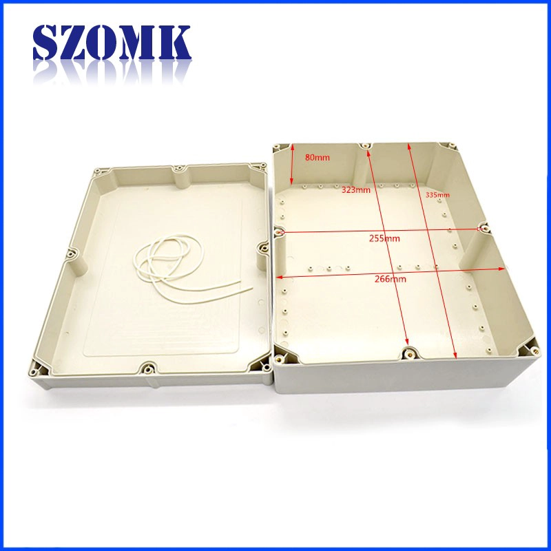 Custodia IP65 a parete in plastica ABS impermeabile grigio chiaro scatola di elettronica per circuito stampato grigio chiaro / 340 * 270 * 120mm / AK-B-K29-1