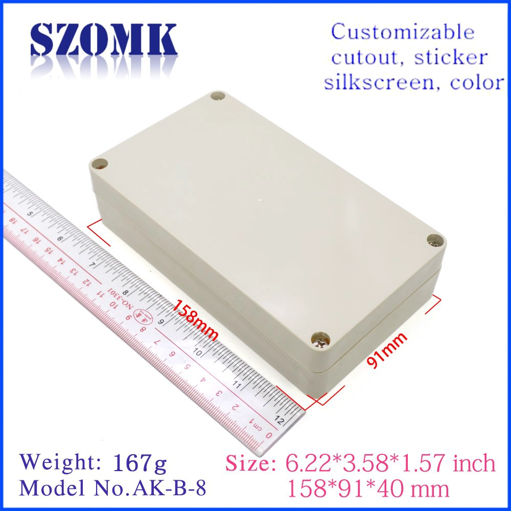 Scatola di distribuzione elettronica IP65 scatola di distribuzione scatola di plastica scatola pcb AK-B-8 158 * 91 * 40mm