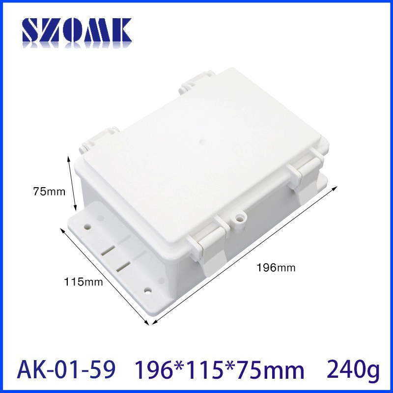 IP66 ABS plastic power supply security monitoring waterproof enclosure Electronic instrument housing outdoor hinge case 155*105*65mm AK-01-59