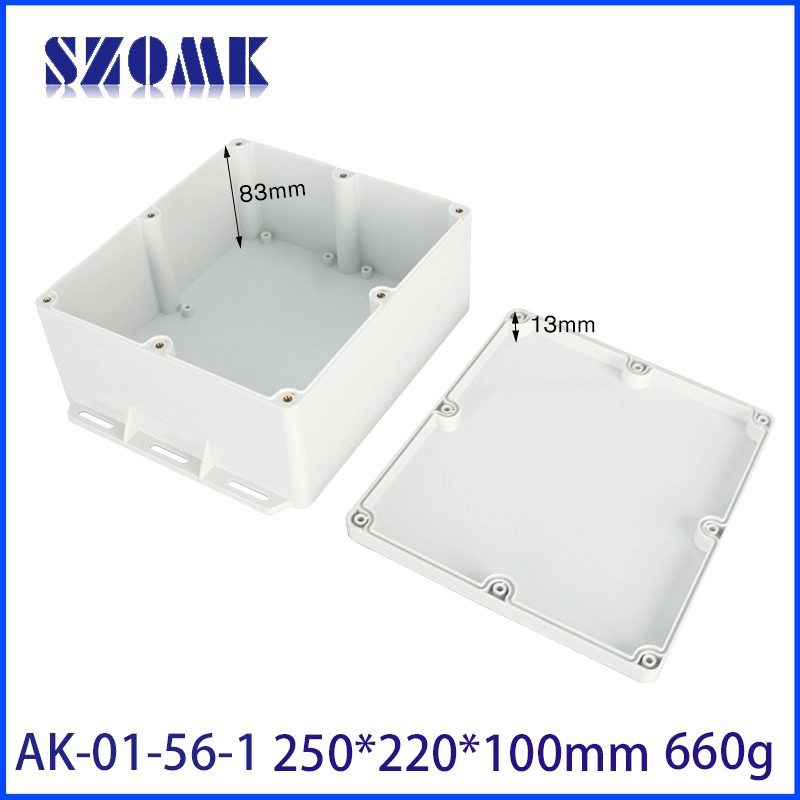 IP66 ABS Пластиковая водонепроницаемая электрическая корпусная коробка 248*200*100 мм AK-01-56-1