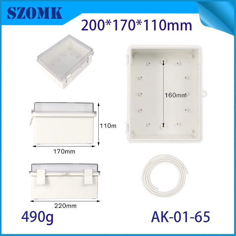 IP66 AK-01-65 200*170*110 MMABS Plastic Power Supply Security Security Fox Box Electronic Mountract