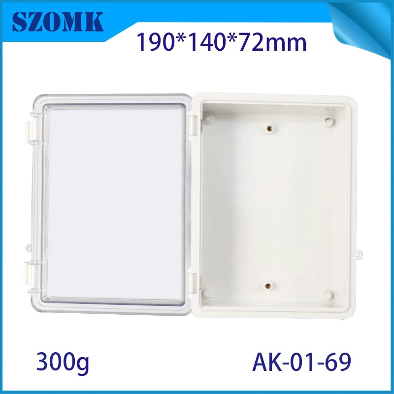 IP66 AK-01-69 190*140*72 mm ABS Kunststoff Stromversorgungssicherheit Überwachung Wasserdichte Box Elektronische Instrumentengehäuse Außenscharnier Flip Cover Regenfischauslassbox