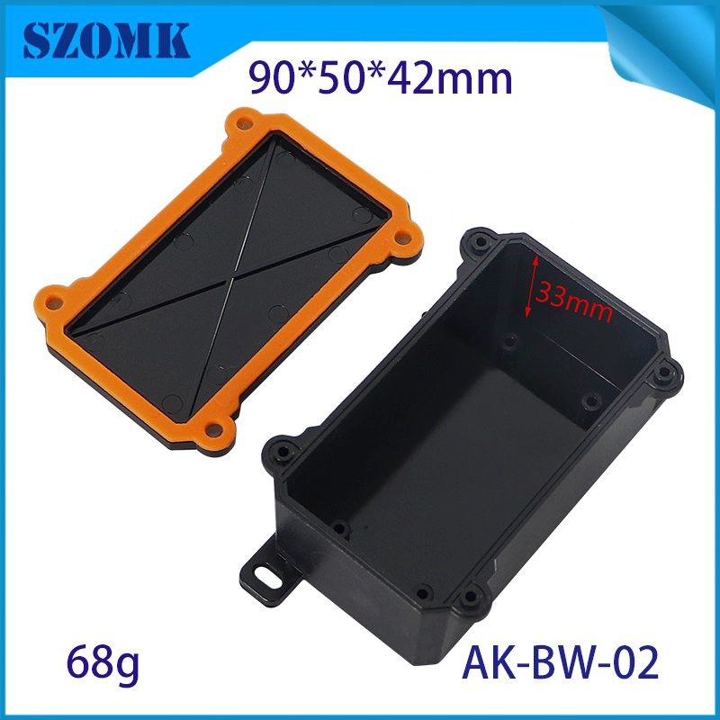 IP68 plastic waterproof box PC flame retardant VI outdoor waterproof junction box 90*50*42mm AK-BW-02