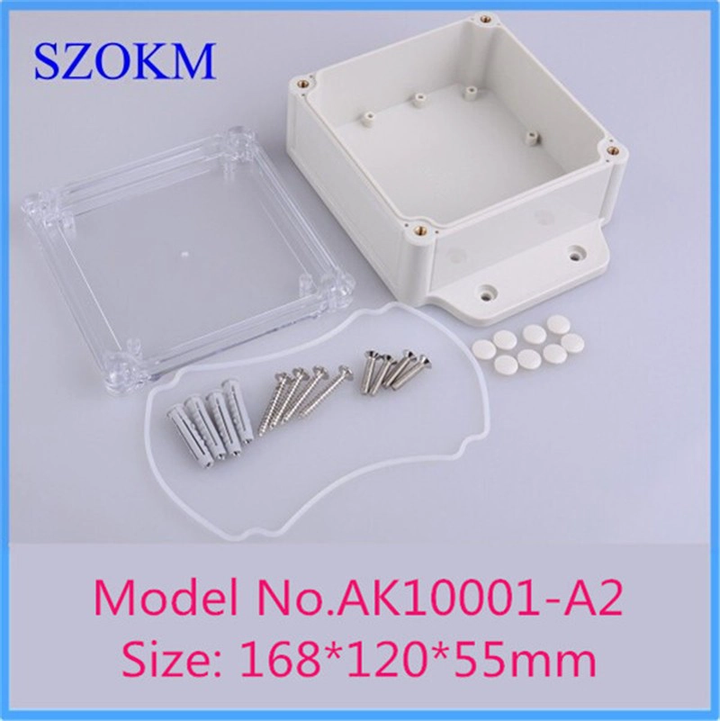 IP68 waterproof plastic enclosure with transparent lid for electronics AK-10001-A2 168*120*55 mm