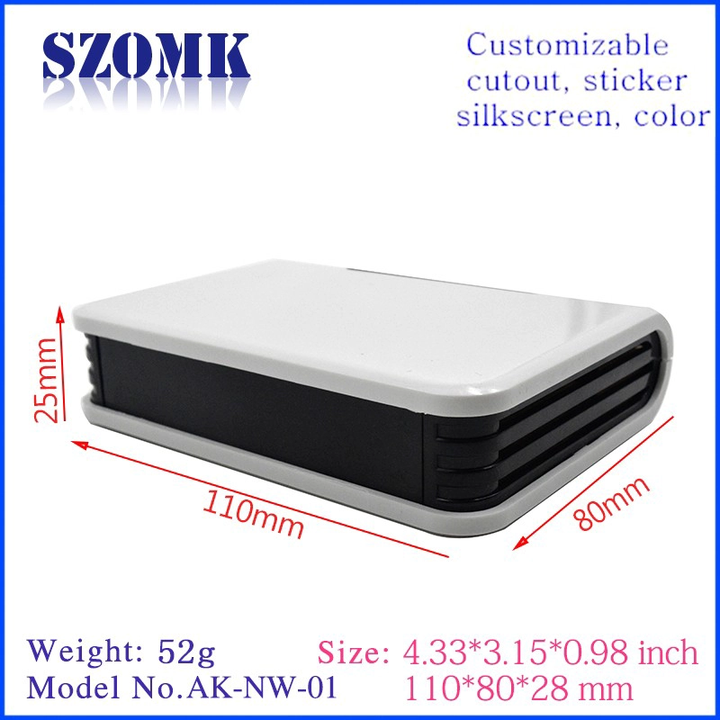 Сетевые пластиковые корпуса ABS AK-NW-01 110x100x28mm