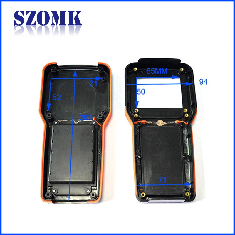 Neue schwarze Farbe, die LCD-Kasten Weiche mit Seiten versehene Handeinschließung graues AK-H-32 203 * 100 * 35mm steuert
