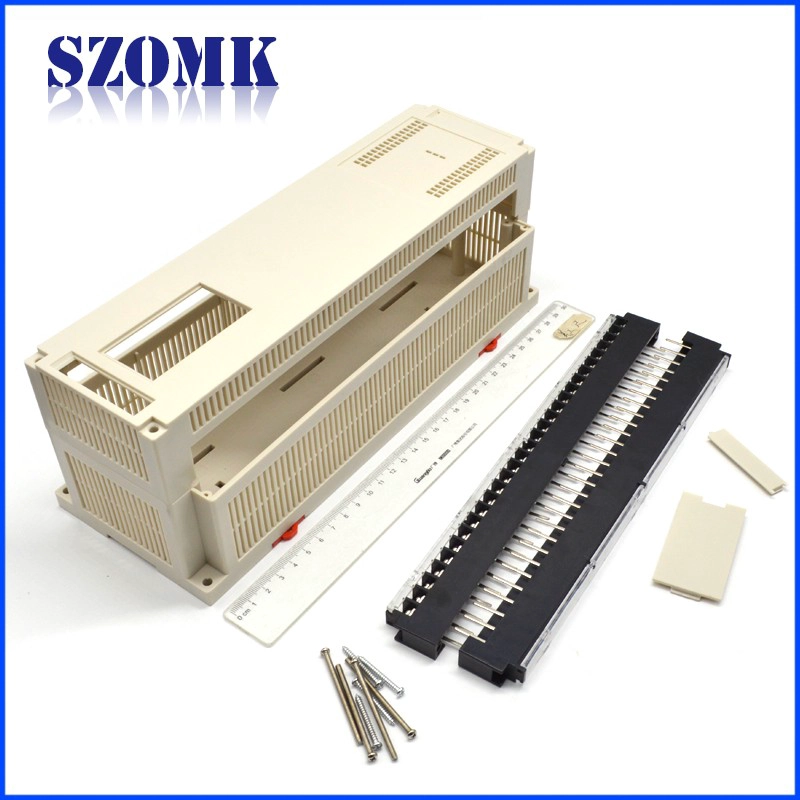 New Design Din Rail Enclosure ABS Plastic PLC Control Box with Terminal Blocks AK-P-23a 300*110*110mm