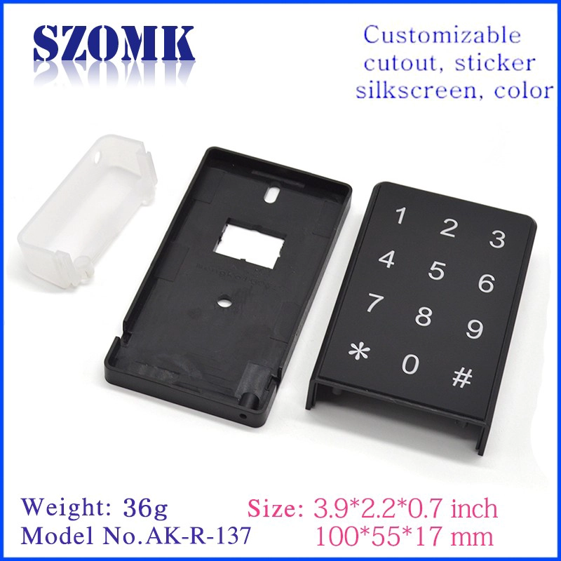 New design plastic door access enclosure with keypad and led light line 100*55*17mm AK-R-137