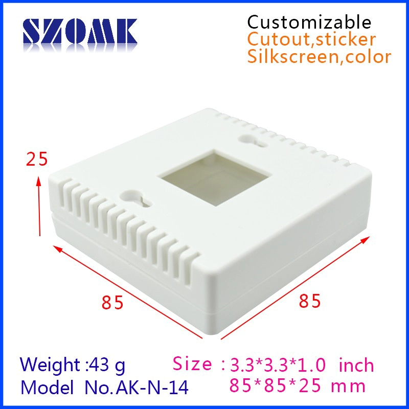 PCB 설계 AK-N-14, 85x85x25mm에 대한 표준 Platic 악기 인클로저 없습니다