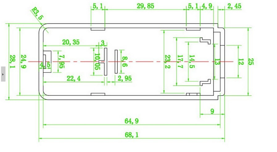 无标准Platic仪器外壳为PCB设计AK-N-23,80x26x16mm