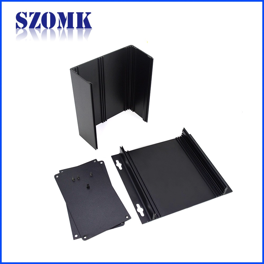 OEM Custom Aluminum Extrusion Enclosure Storage Box with Side Covers AK-C-A46b 130*150*72mm