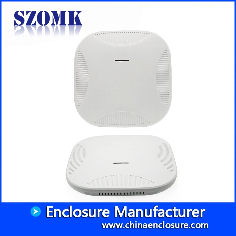 Recinzioni di plastica elettroniche rotonde WIFI bianche OEM per router wireless AK-NW-52 190 * 190 * 50mm
