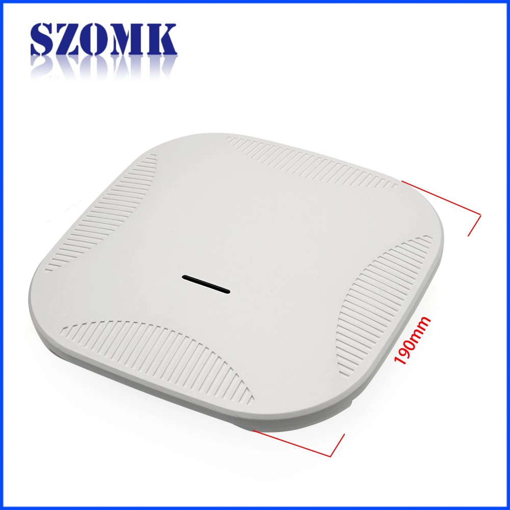 Recinzioni di plastica elettroniche rotonde WIFI bianche OEM per router wireless AK-NW-52 190 * 190 * 50mm