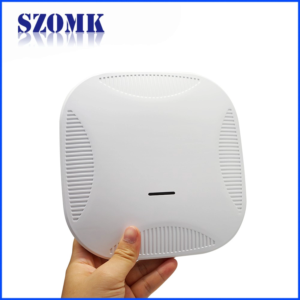 Recinzioni di plastica elettroniche rotonde WIFI bianche OEM per router wireless AK-NW-52 190 * 190 * 50mm