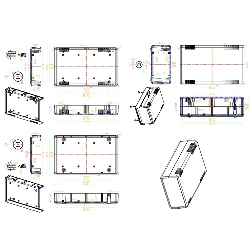 Plastic Abs Material Desktop Enclosure AK-D-03a ,160x100x51mm