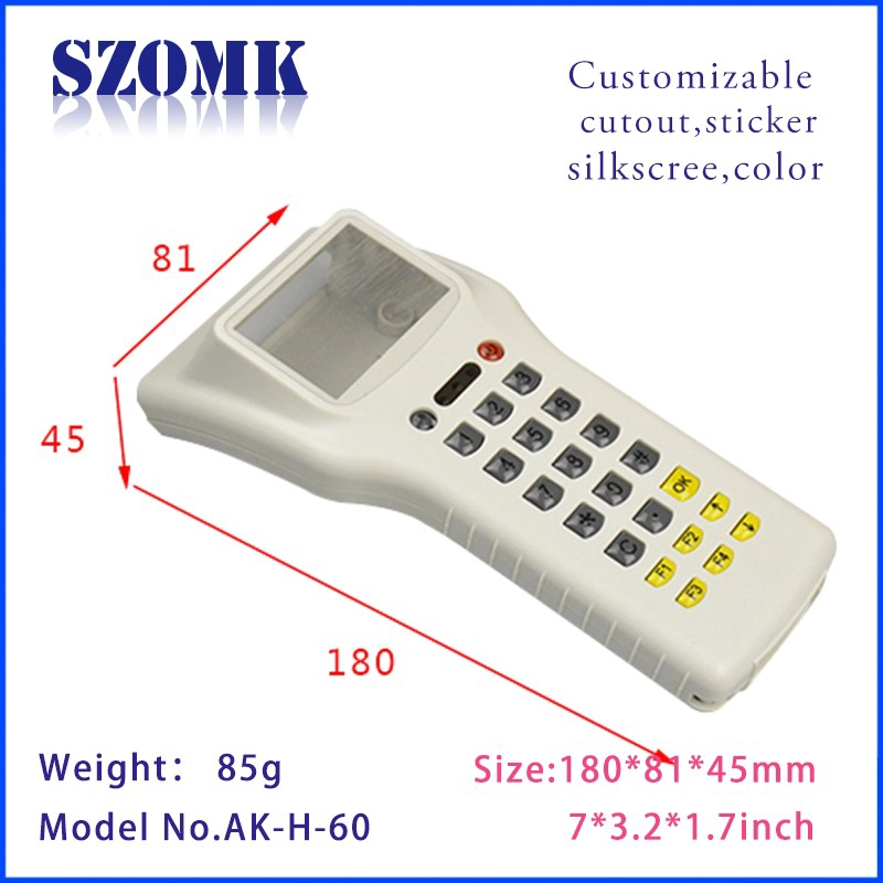 Plastic Enclosure Box electronics handheld case AK-H-60 180* 81* 45 mm