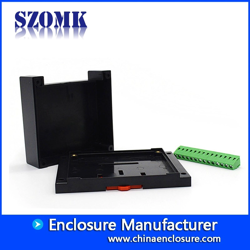 Plastic din rail enclosure PCB board junction box with terminal blocks AK-P-03 115*90*40mm
