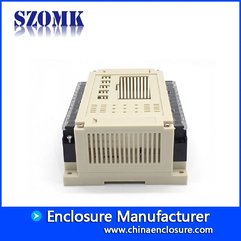 Plastic electric din rail enclosure with terminal block by SZOMK 155*110*60mm