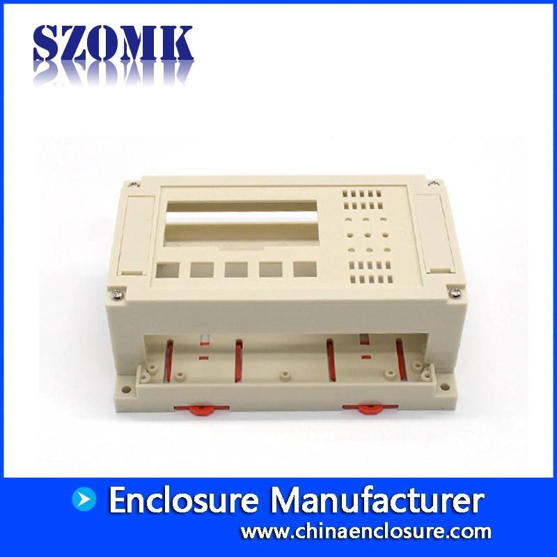 Plastic electric din rail enclosure with terminal block by SZOMK 155*110*60mm